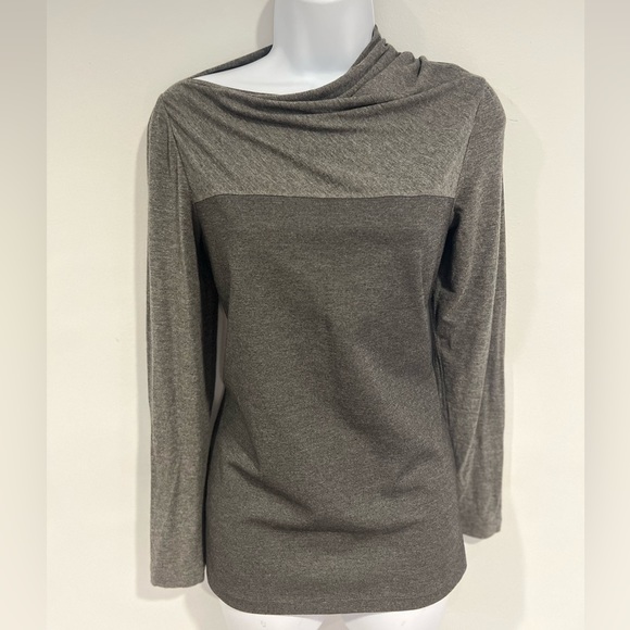 Lafayette 148 Cowl Neck Color Block Long Sleeve Shirt - Picture 4 of 16